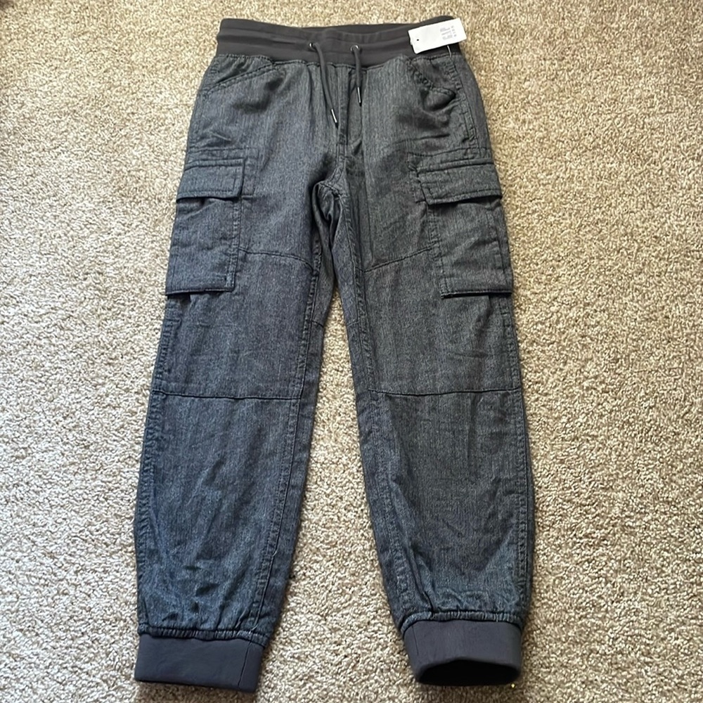 Gap kids boys elastic waist pull on gray long pants small new with tags